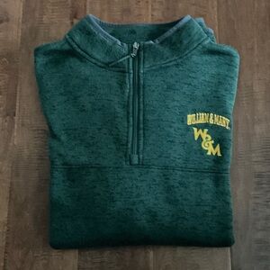 William and Mary logo 3/4 zip sweater